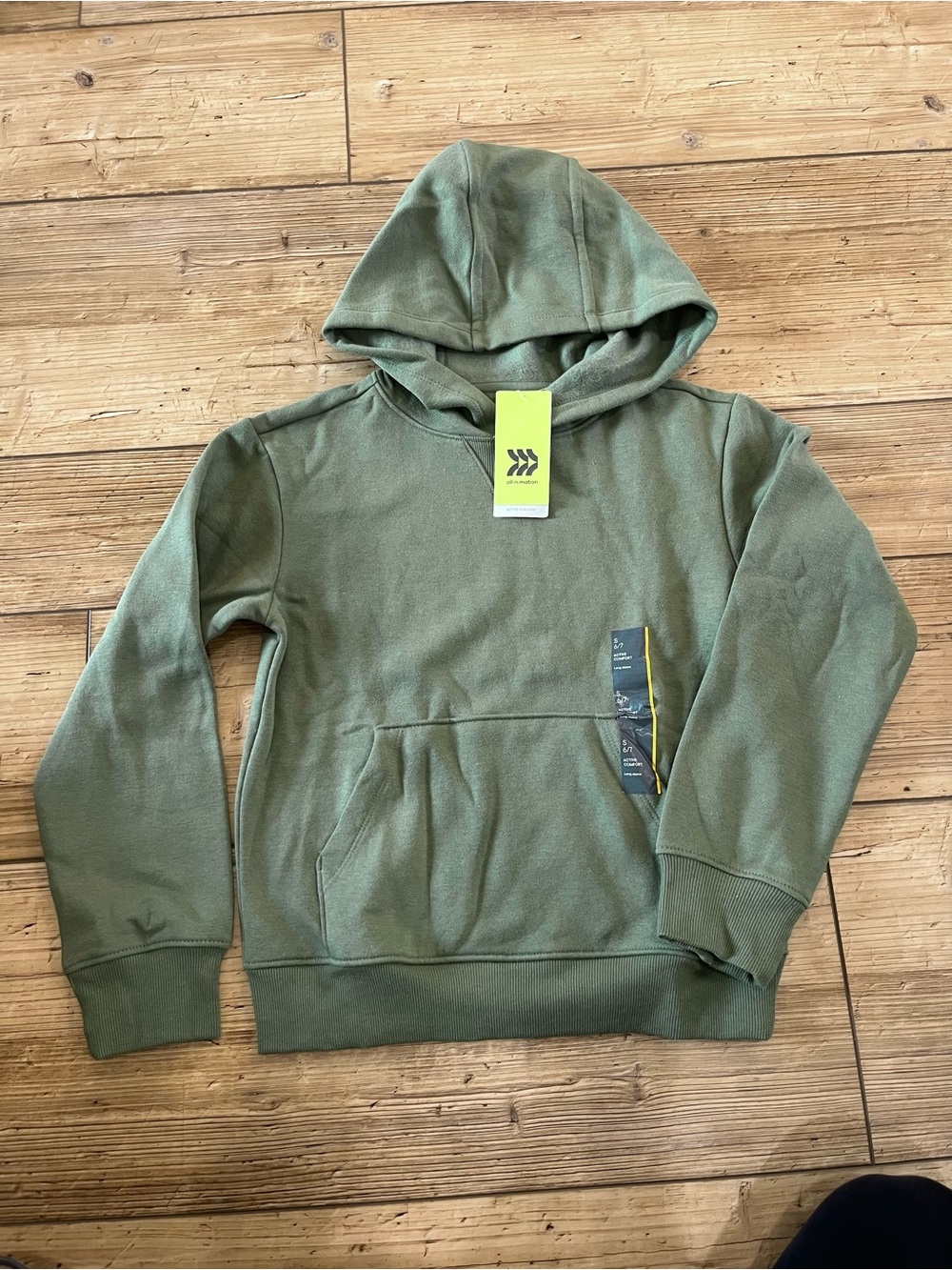 all in motion Olive Green Kids Hoodie Sweatshirt